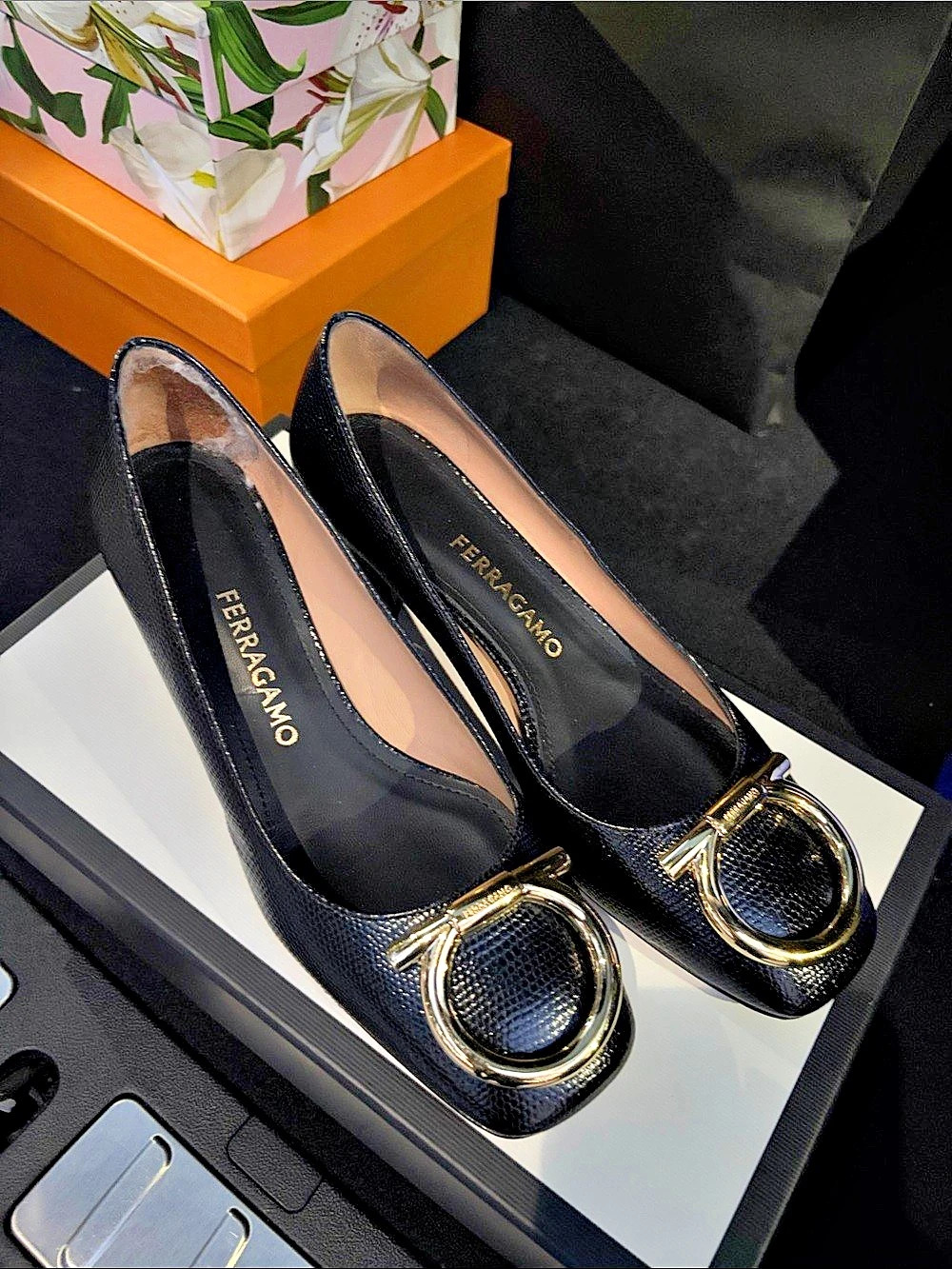 Ferragamo Black Heels US 8.5 C